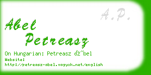 abel petreasz business card